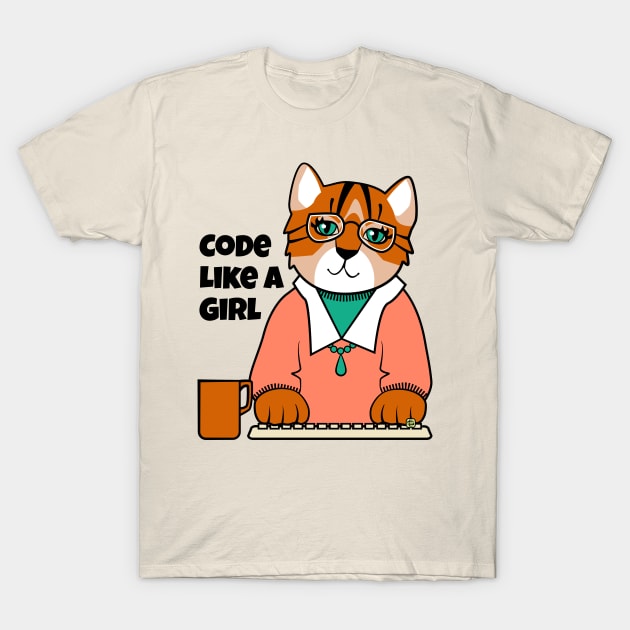 Code Like a Girl T-Shirt by Sue Cervenka